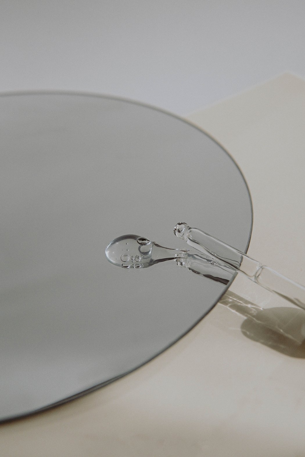 Silver Framed Eyeglasses on White Table